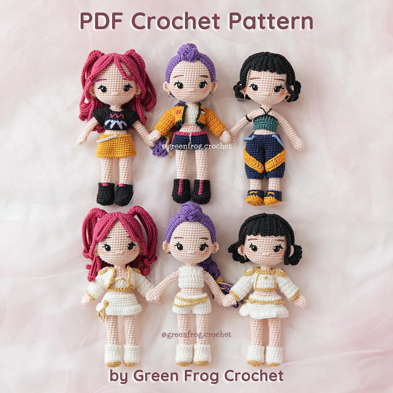 Kpop Amigurumi Crochet Pattern Bundle | 3-in-1 Doll PDF Guide