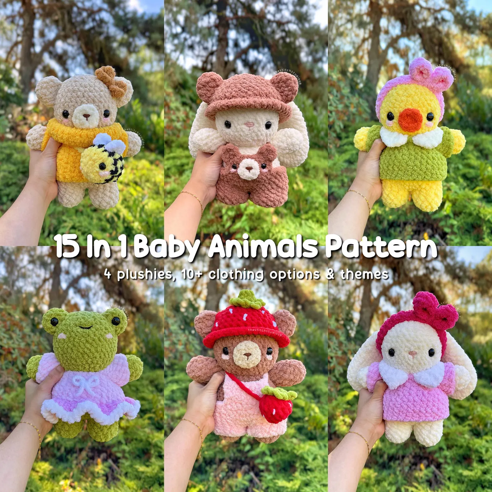 Baby Animal Crochet Pattern Bundle | Interchangeable Outfits PDF