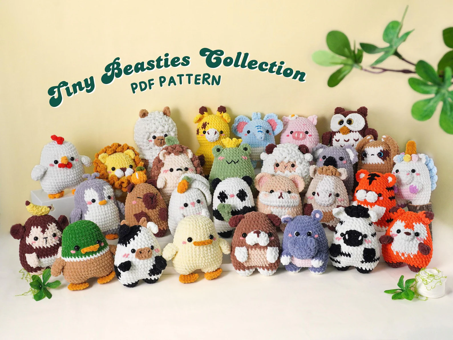 28-in-1 Amigurumi Crochet Pattern Bundle | Tiny Beasties PDF