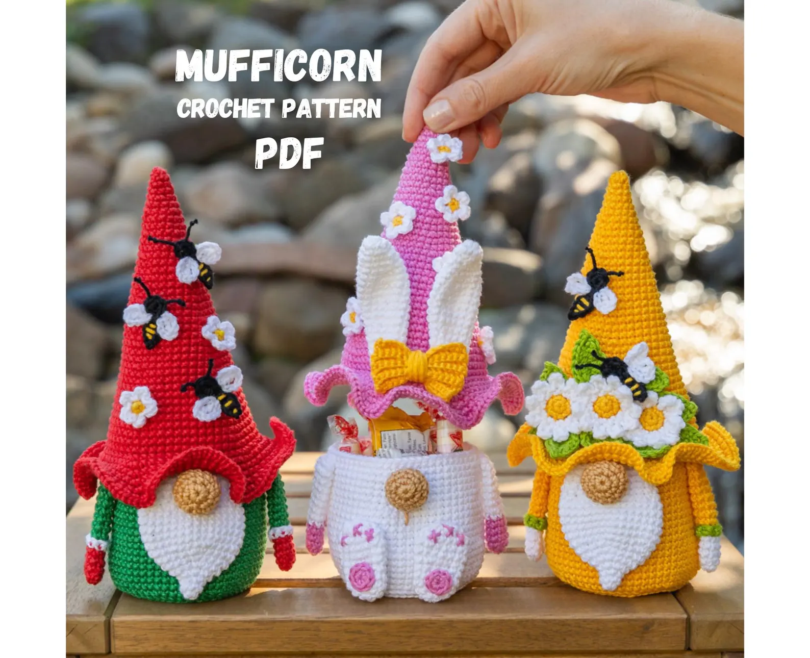 Flower Gnome Crochet Pattern Bundle | 3-in-1 Amigurumi PDF