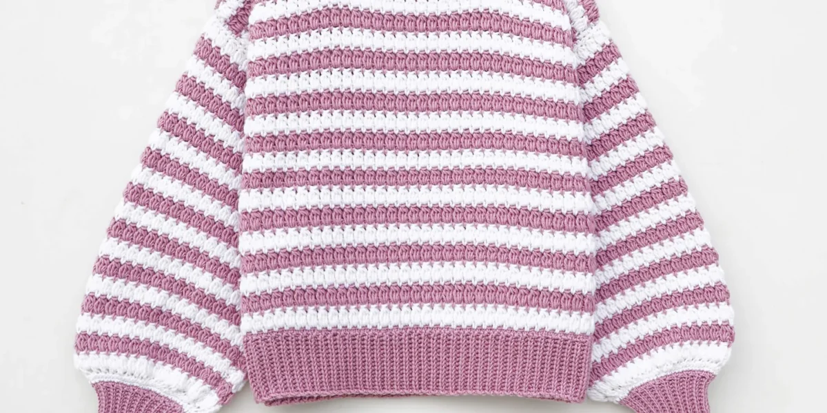 Daisy & Peace Striped Sweater Crochet Pattern – PDF