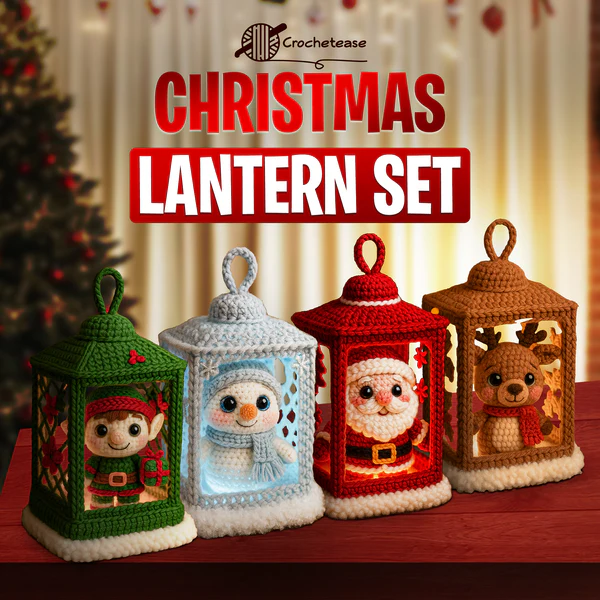 Christmas Lantern Crochet Pattern – 4-in-1 Holiday PDF Bundle