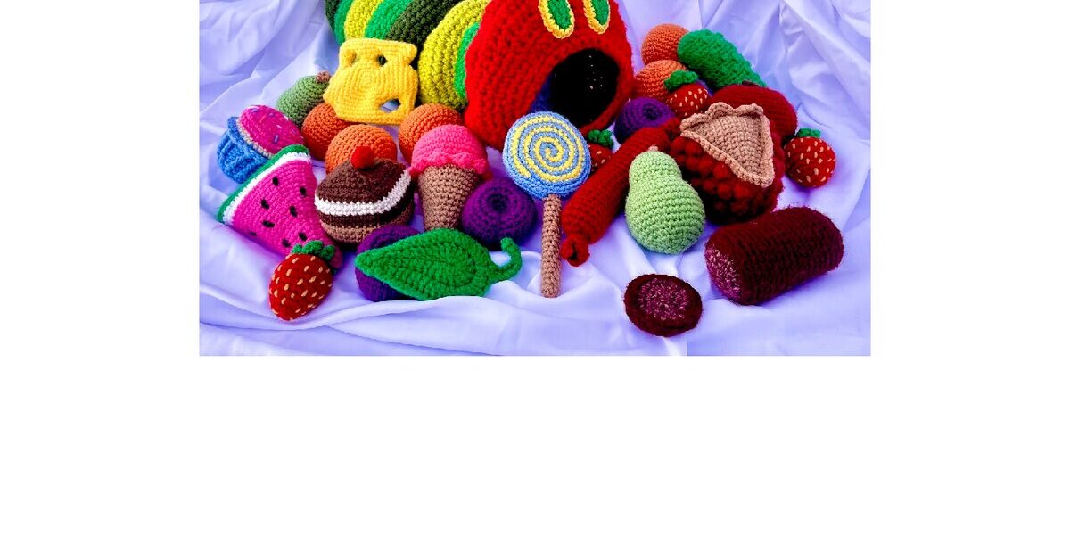 Hungry Caterpillar Crochet Pattern – Interactive Amigurumi Food Set