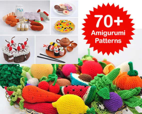 70+ Play Food Crochet Pattern Bundle – 2-Book Set