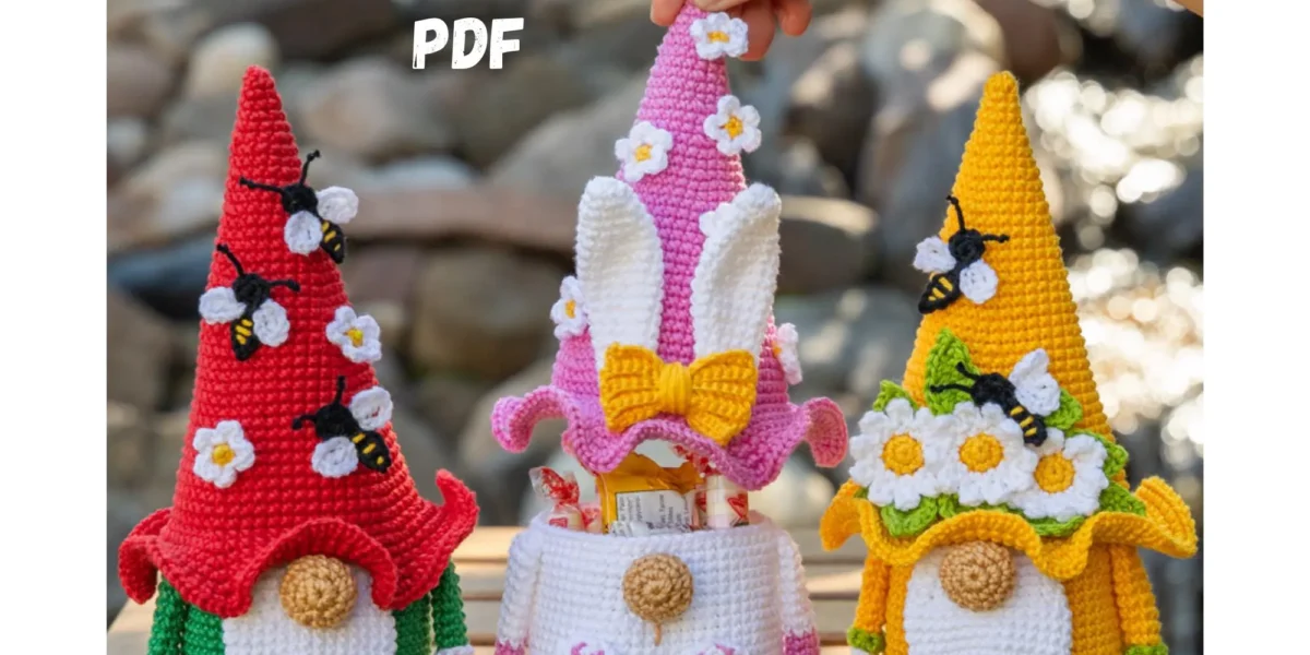 3-in-1 Flower Gnome & Bee Crochet Pattern Bundle