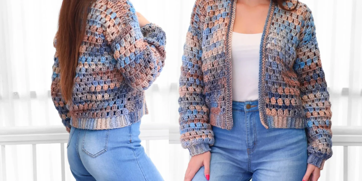 Eloise Crochet Cardigan Pattern – Easy Beginner PDF – XS-3XL