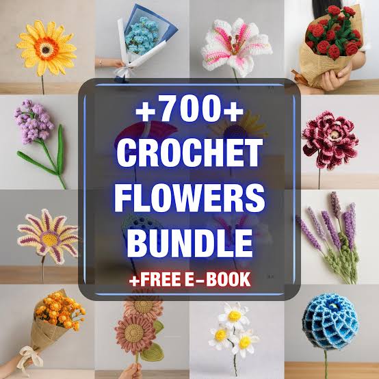 700+ Page Crochet Flower Bundle – 300+ Designs & Bouquets PDF