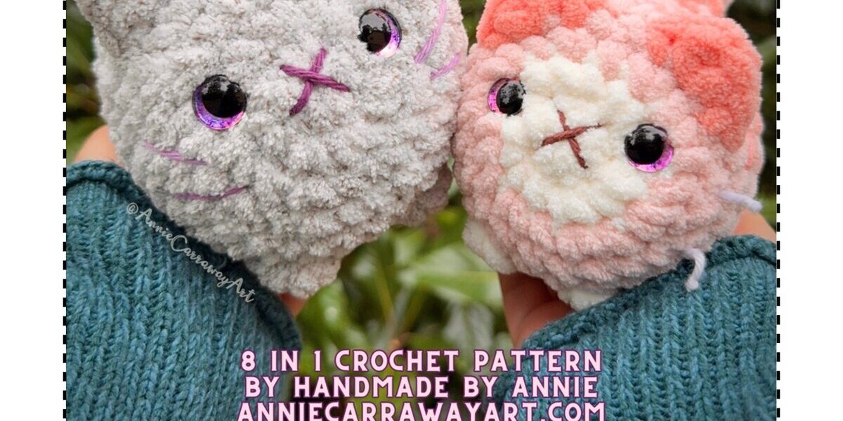 Loaf Cat Kitten Crochet Pattern PDF – 8-in-1 Low Sew Bundle