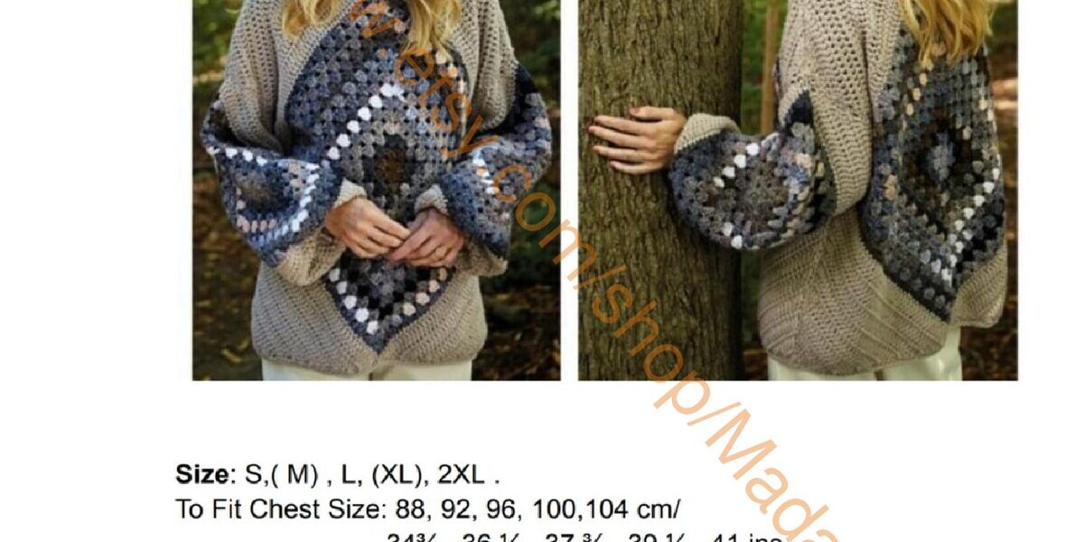 Made-to-Measure Granny Square Sweater Pattern – Any Size PDF